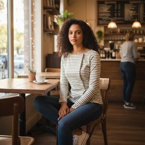 Veda 100% Leather Striped Moto Jacket. Size SP